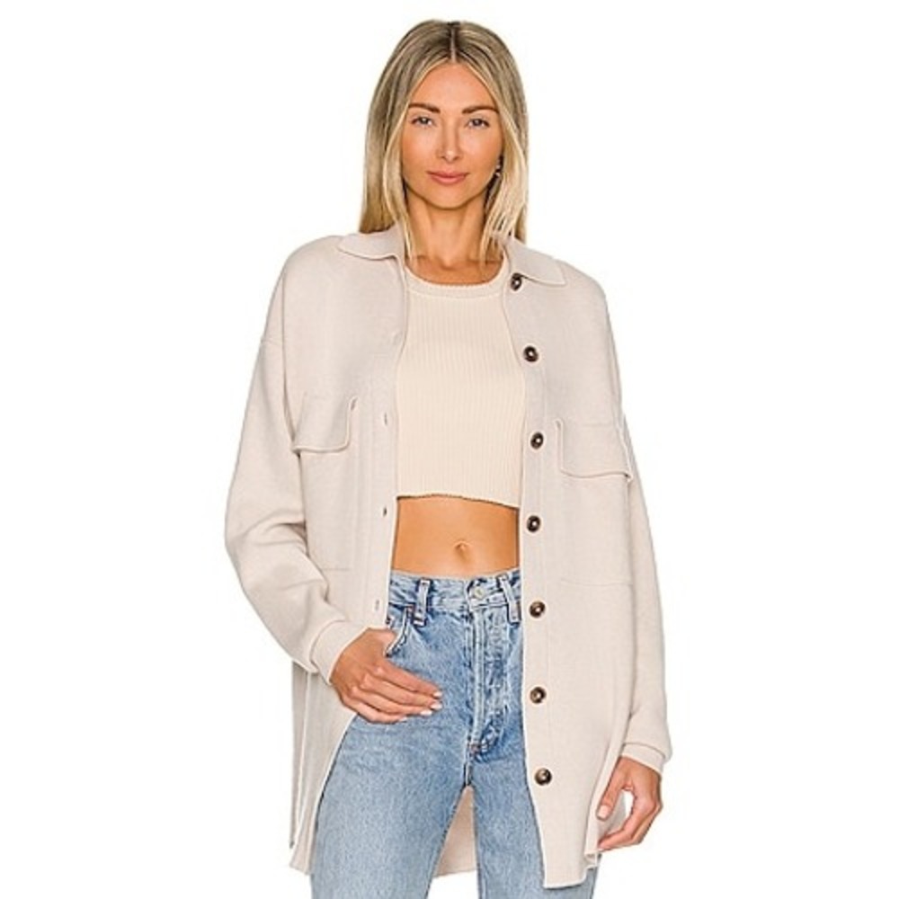 Autumn Cashmere Milano Stitch Shacket Pita Cashmere Blend Size Small